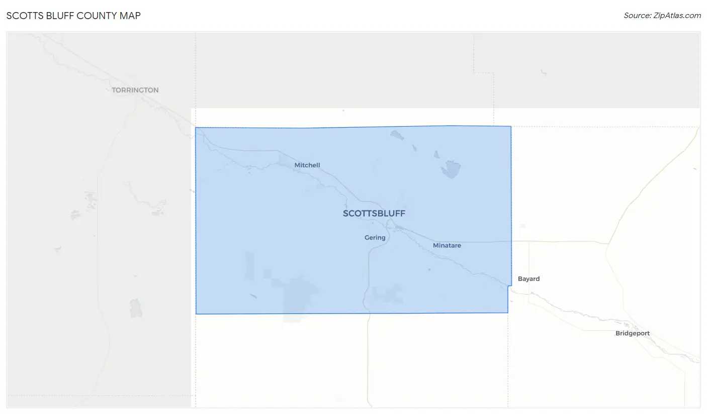 Scotts Bluff County Map