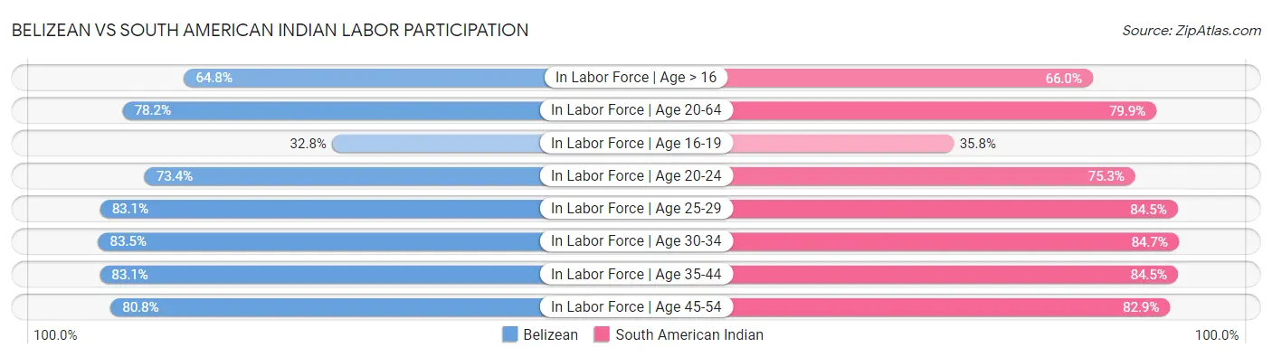 Belizean vs South American Indian Labor Participation