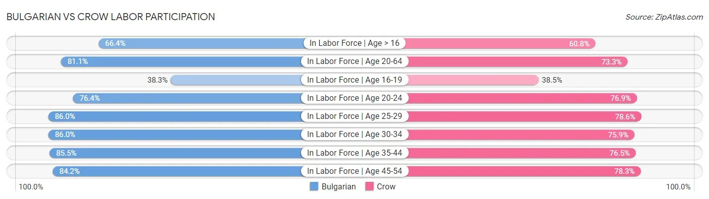 Bulgarian vs Crow Labor Participation