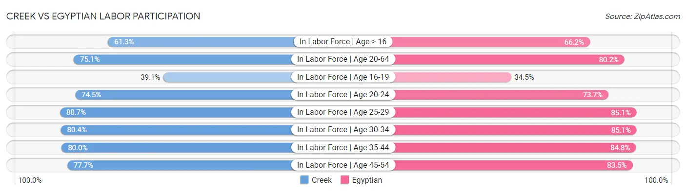 Creek vs Egyptian Labor Participation