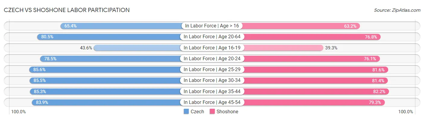 Czech vs Shoshone Labor Participation