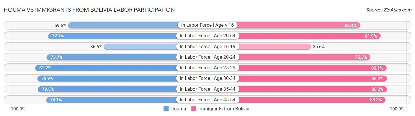 Houma vs Immigrants from Bolivia Labor Participation