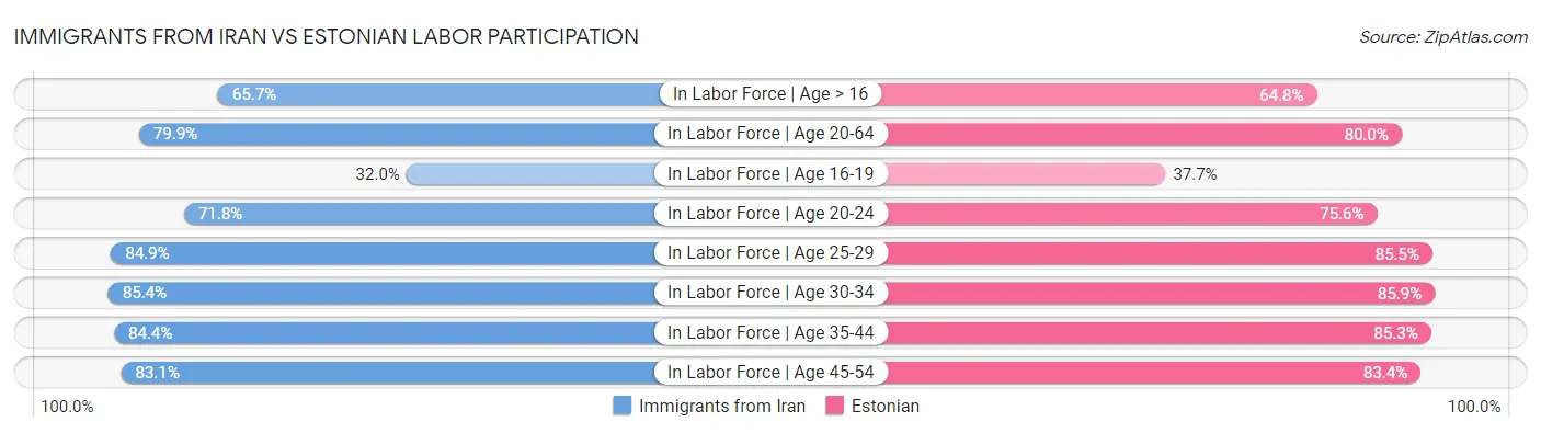 Immigrants from Iran vs Estonian Labor Participation