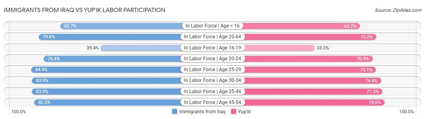 Immigrants from Iraq vs Yup'ik Labor Participation