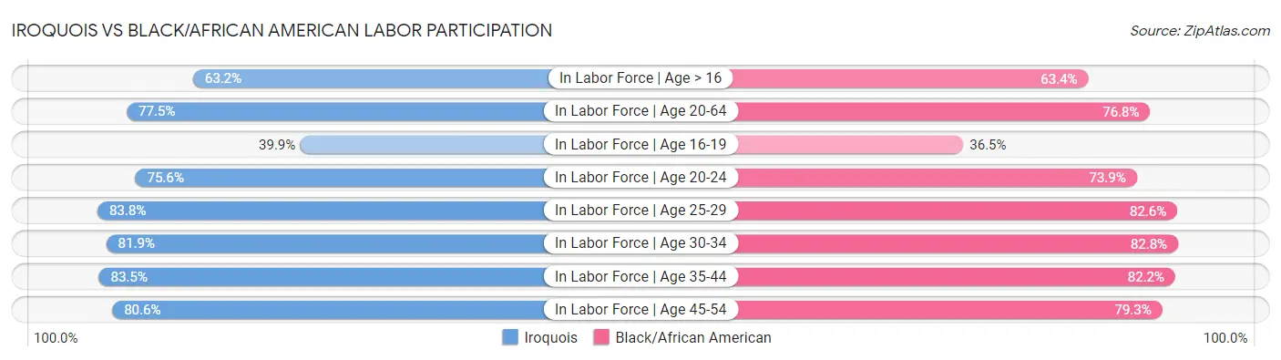 Iroquois vs Black/African American Labor Participation