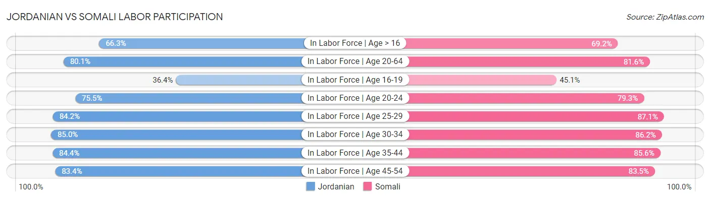 Jordanian vs Somali Labor Participation