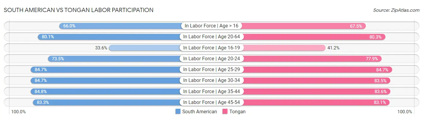 South American vs Tongan Labor Participation