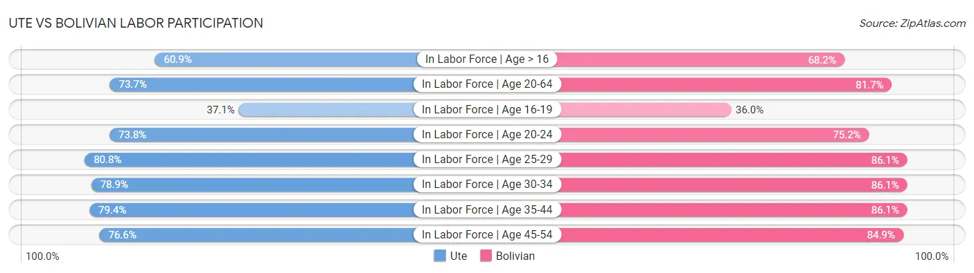 Ute vs Bolivian Labor Participation