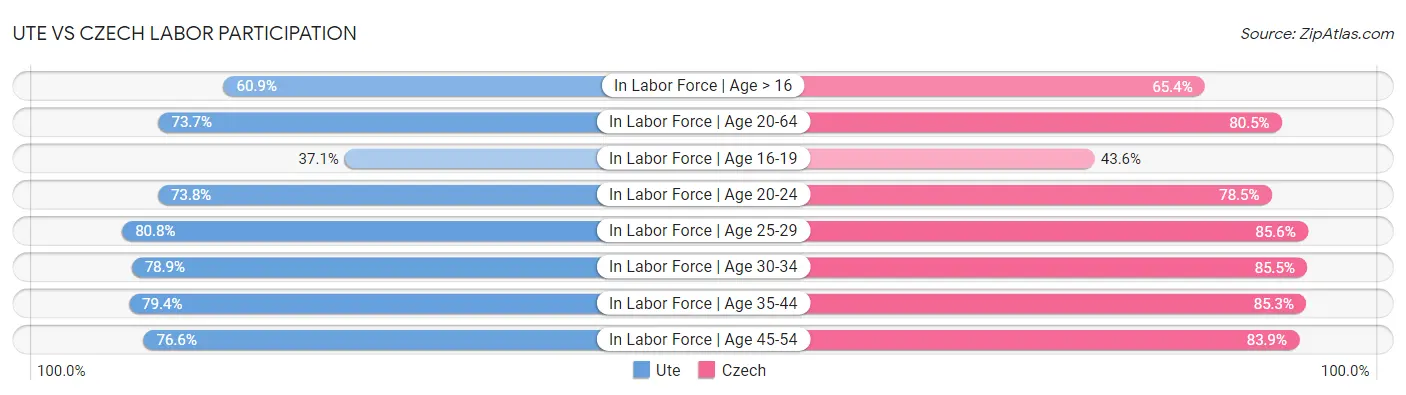Ute vs Czech Labor Participation