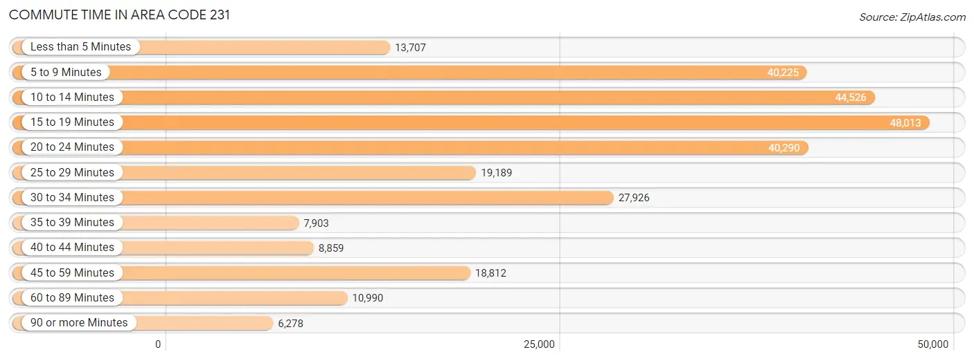 Commute Time in Area Code 231