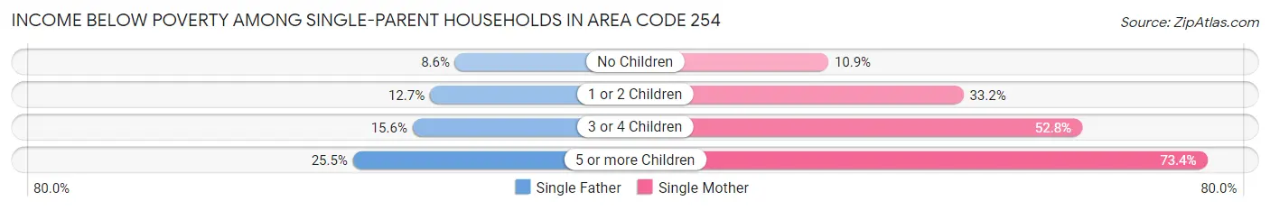 Income Below Poverty Among Single-Parent Households in Area Code 254