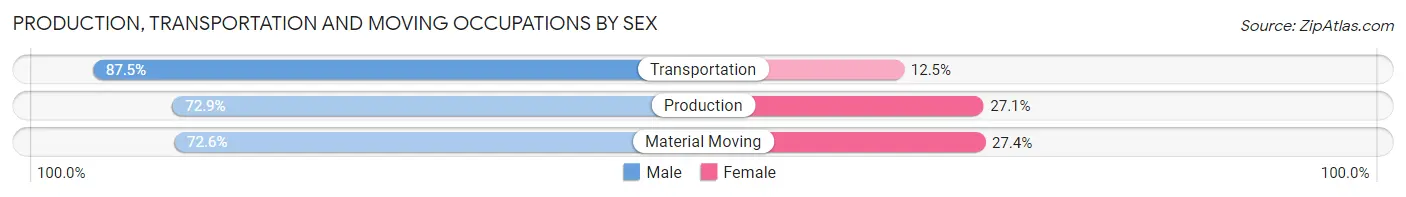 Production, Transportation and Moving Occupations by Sex in Area Code 262