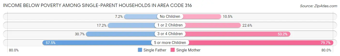 Income Below Poverty Among Single-Parent Households in Area Code 316