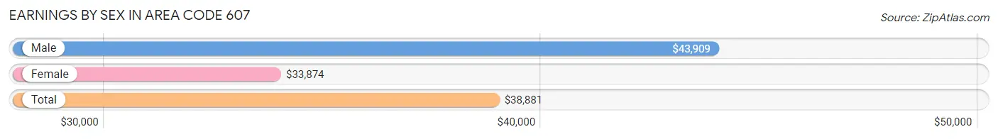 Earnings by Sex in Area Code 607