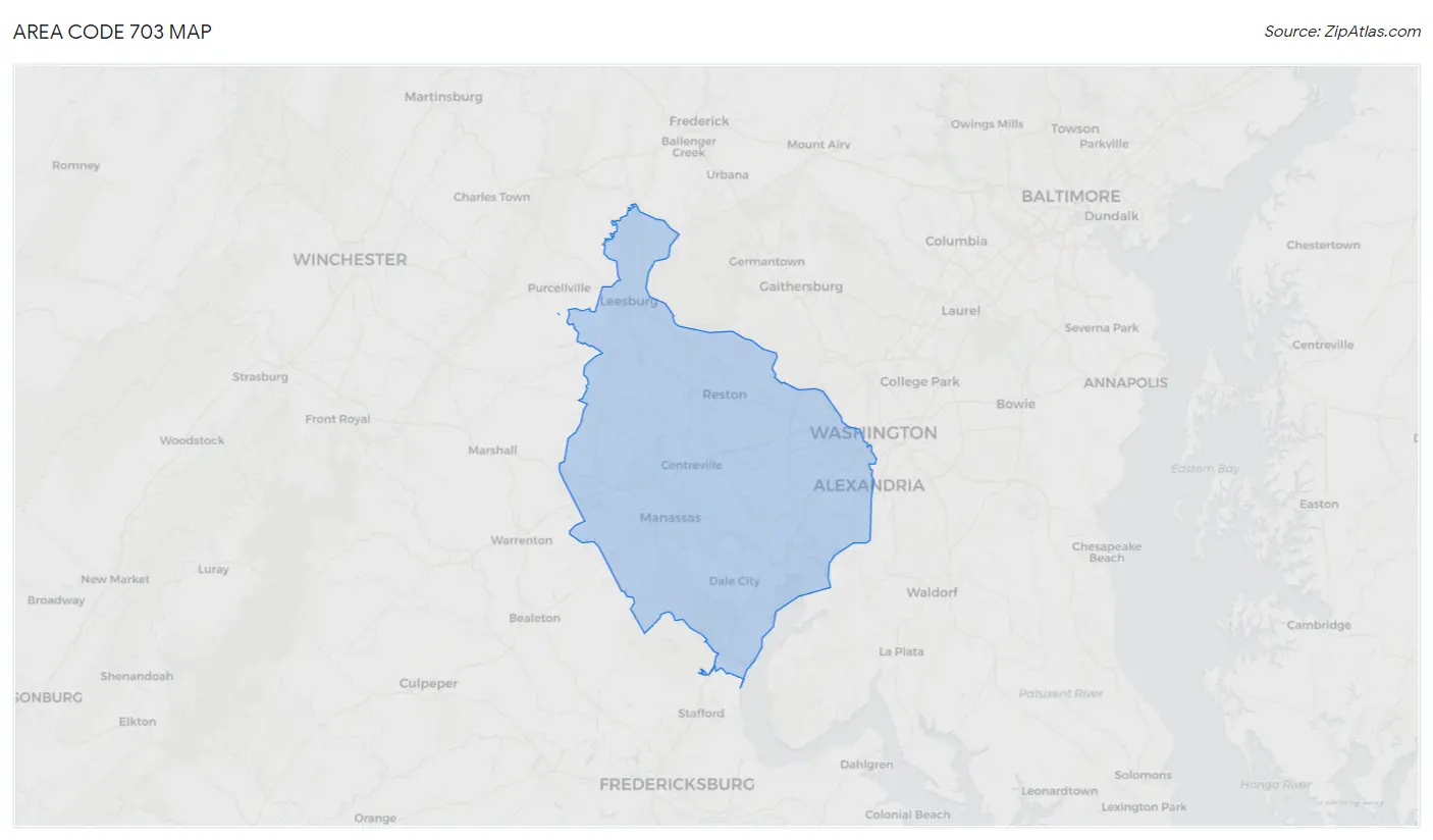 Area Code 703 Map