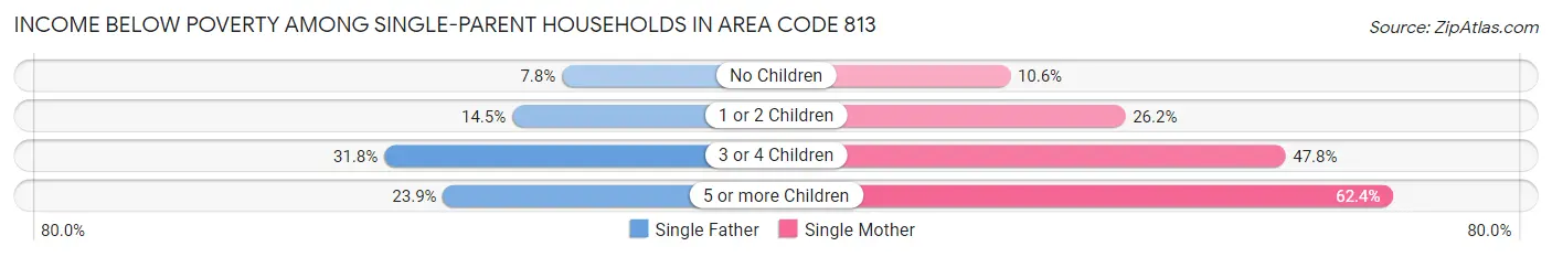 Income Below Poverty Among Single-Parent Households in Area Code 813