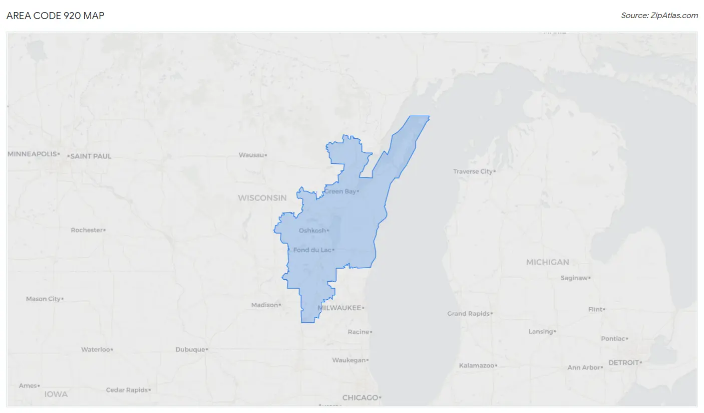 Area Code 920 Map