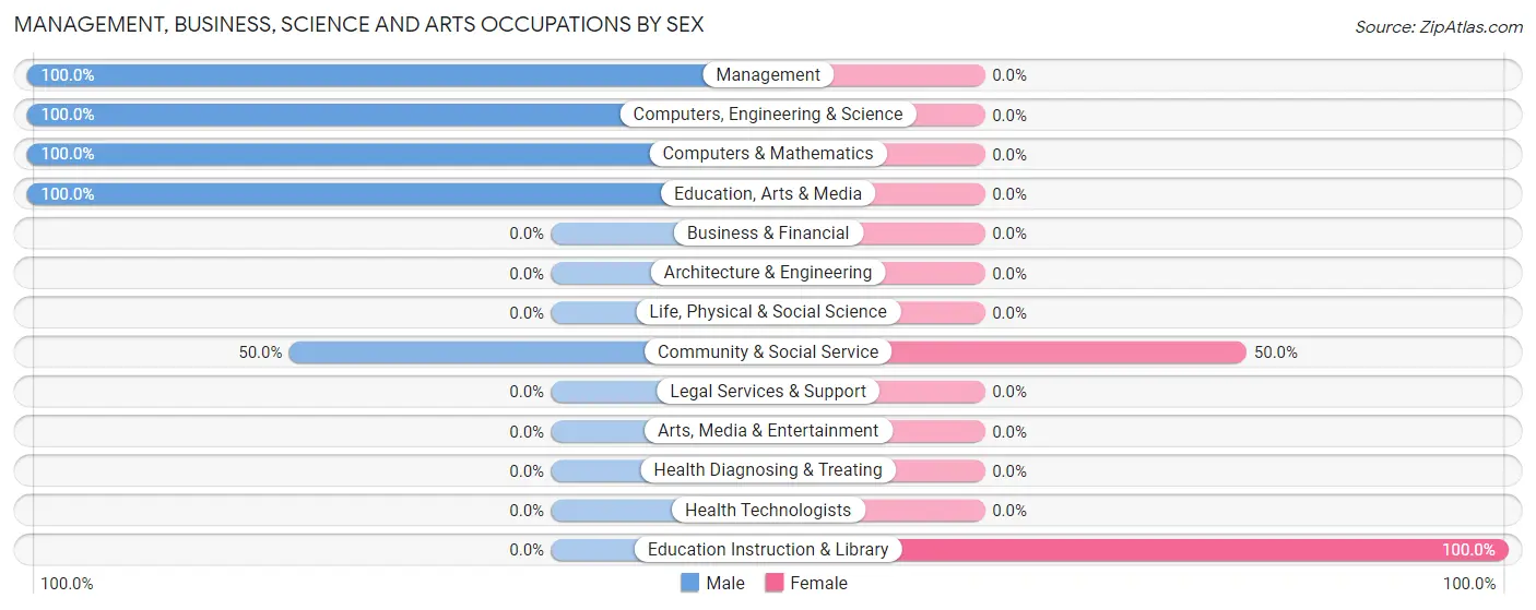 Management, Business, Science and Arts Occupations by Sex in Akiachak
