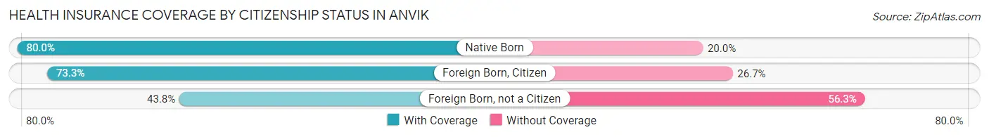 Health Insurance Coverage by Citizenship Status in Anvik