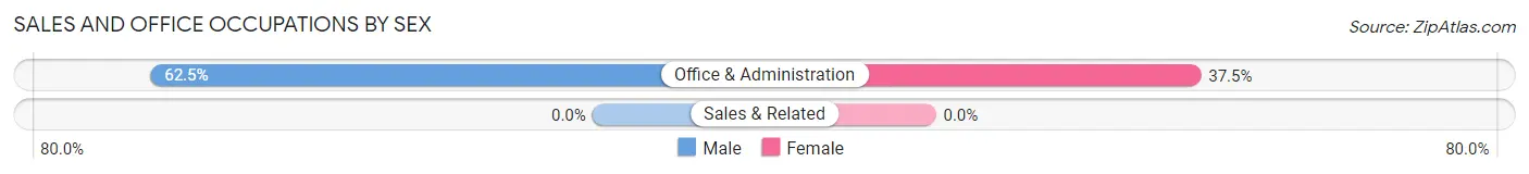 Sales and Office Occupations by Sex in Arctic Village