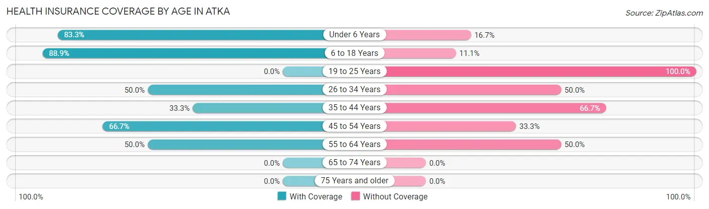 Health Insurance Coverage by Age in Atka