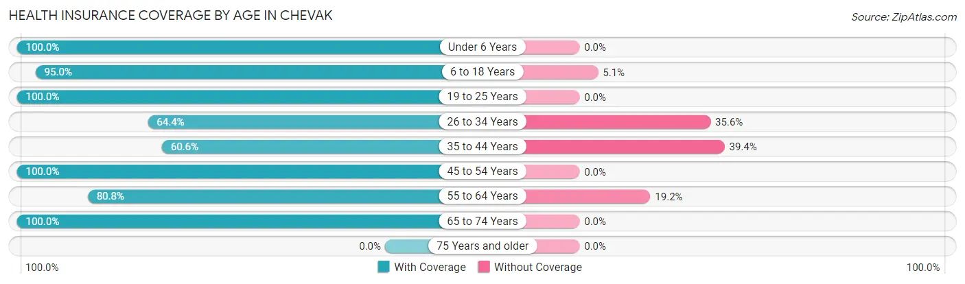 Health Insurance Coverage by Age in Chevak