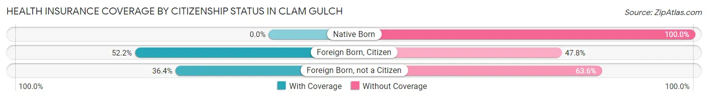 Health Insurance Coverage by Citizenship Status in Clam Gulch