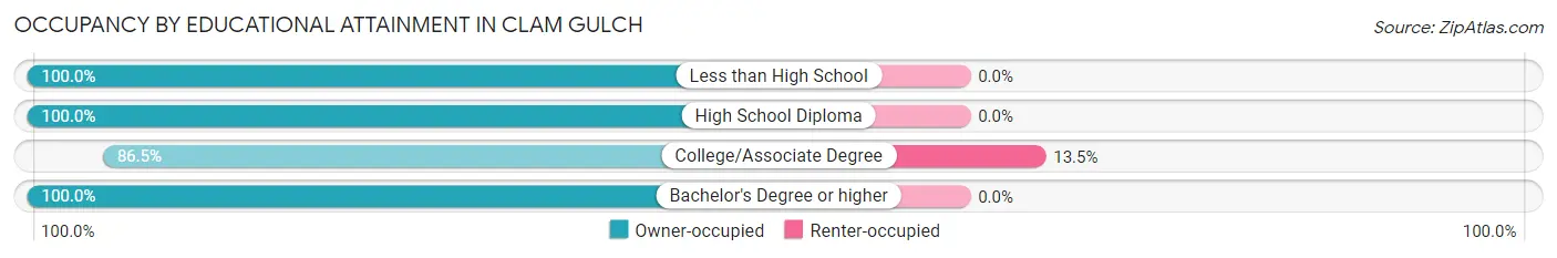 Occupancy by Educational Attainment in Clam Gulch