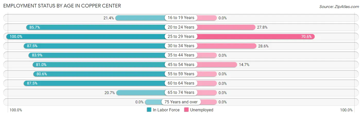 Employment Status by Age in Copper Center