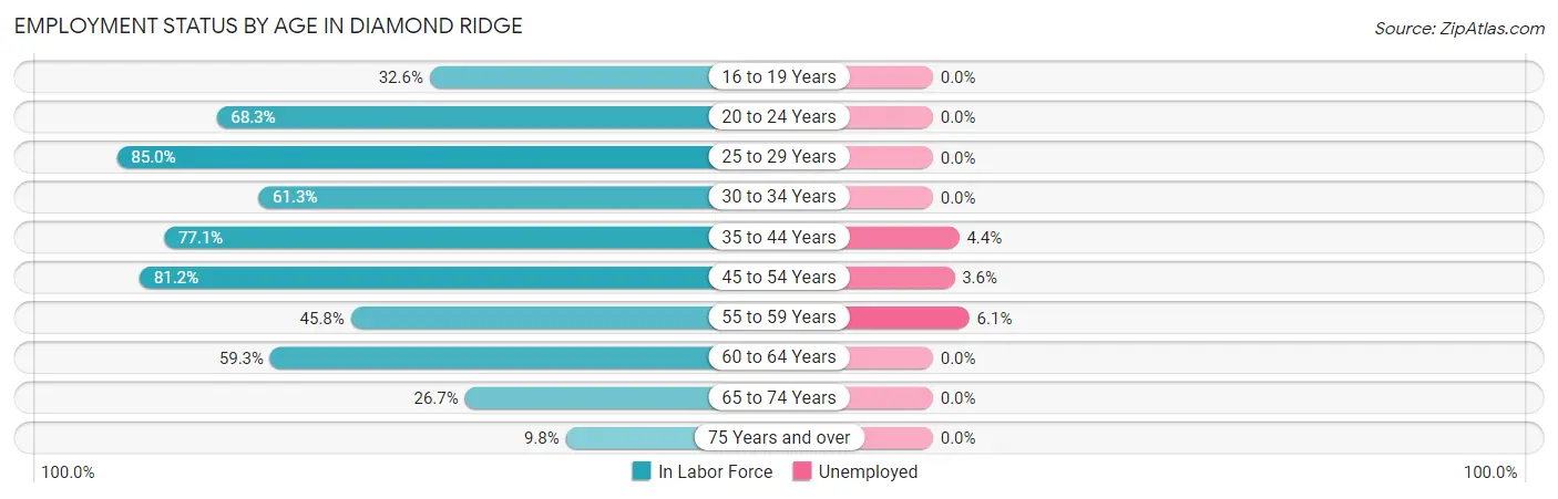Employment Status by Age in Diamond Ridge
