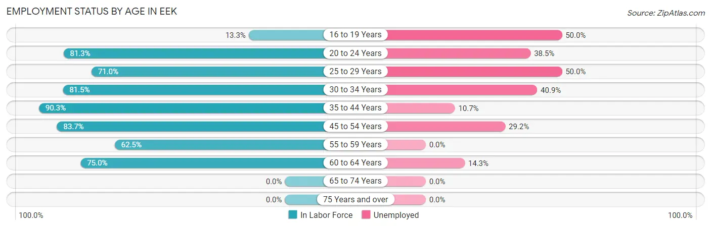 Employment Status by Age in Eek