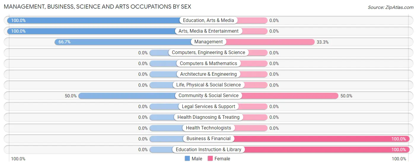 Management, Business, Science and Arts Occupations by Sex in Eek