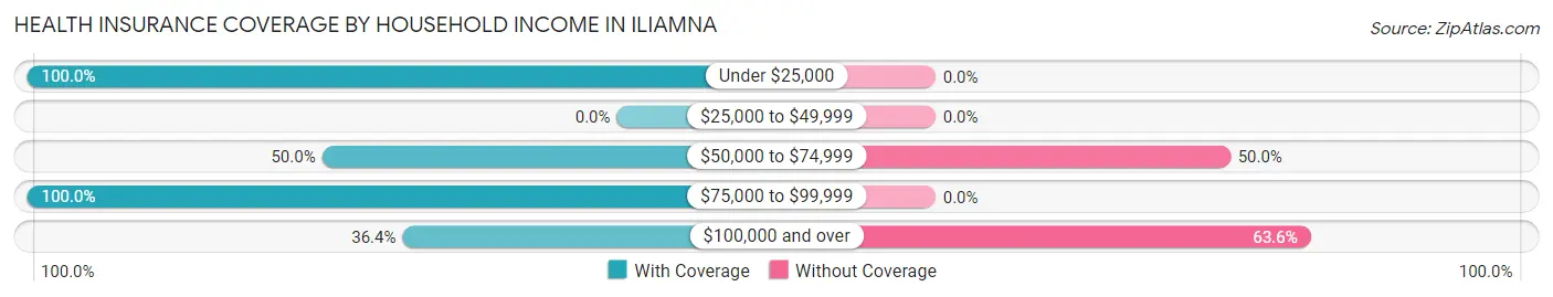 Health Insurance Coverage by Household Income in Iliamna