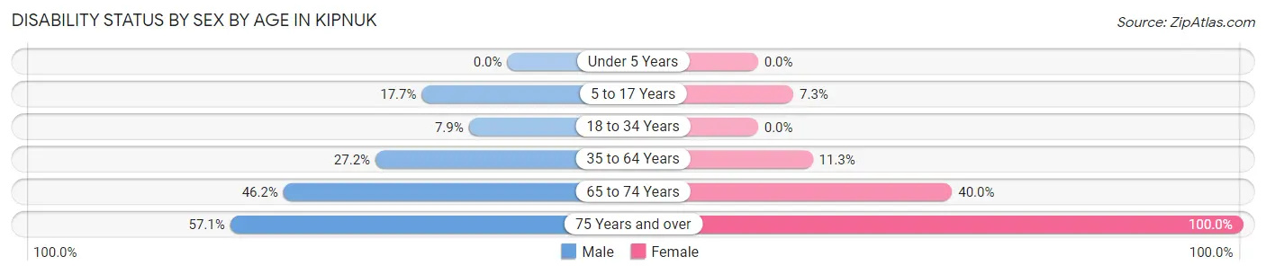Disability Status by Sex by Age in Kipnuk