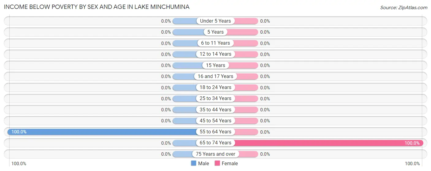 Income Below Poverty by Sex and Age in Lake Minchumina
