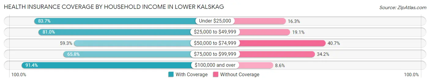 Health Insurance Coverage by Household Income in Lower Kalskag