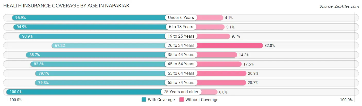 Health Insurance Coverage by Age in Napakiak