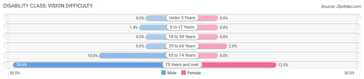 Disability in New Stuyahok: <span>Vision Difficulty</span>