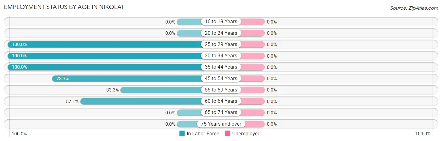 Employment Status by Age in Nikolai