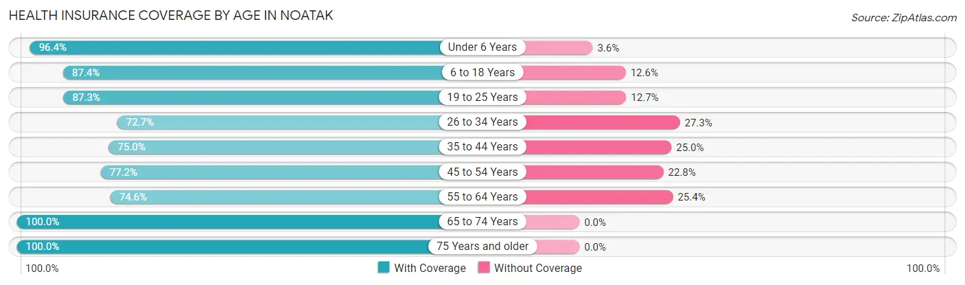 Health Insurance Coverage by Age in Noatak
