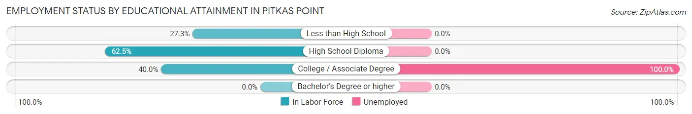 Employment Status by Educational Attainment in Pitkas Point