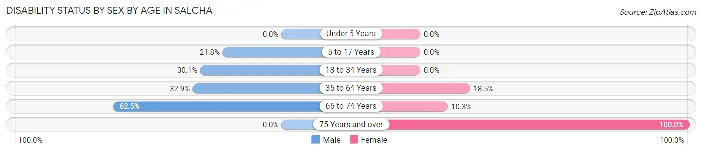 Disability Status by Sex by Age in Salcha