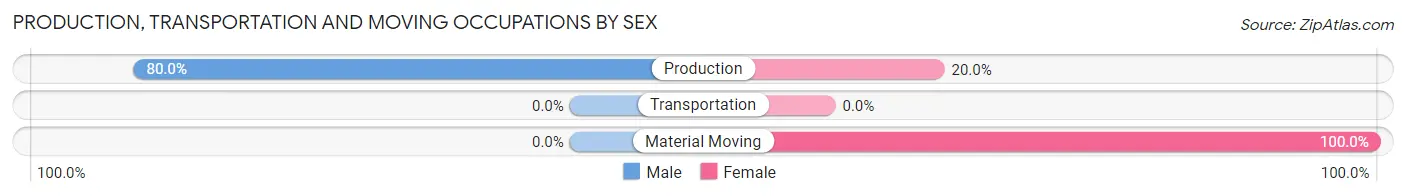 Production, Transportation and Moving Occupations by Sex in Shageluk