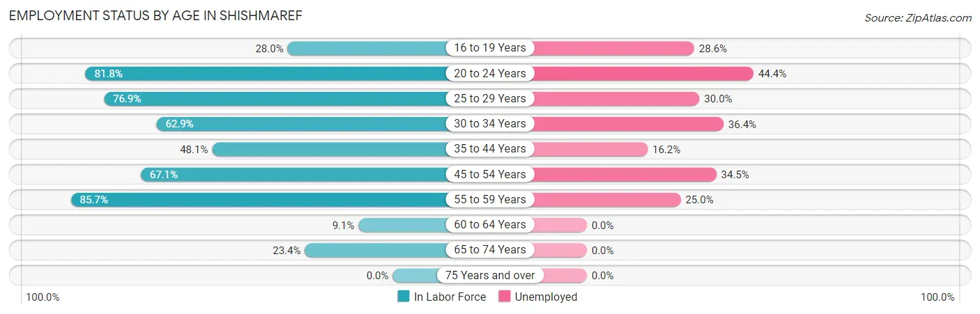 Employment Status by Age in Shishmaref