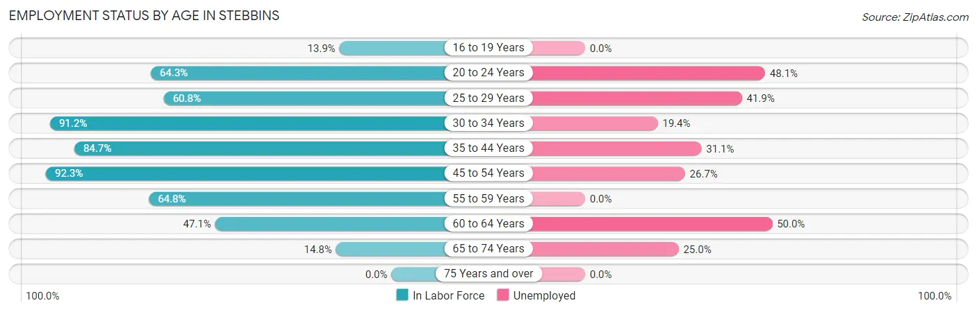 Employment Status by Age in Stebbins