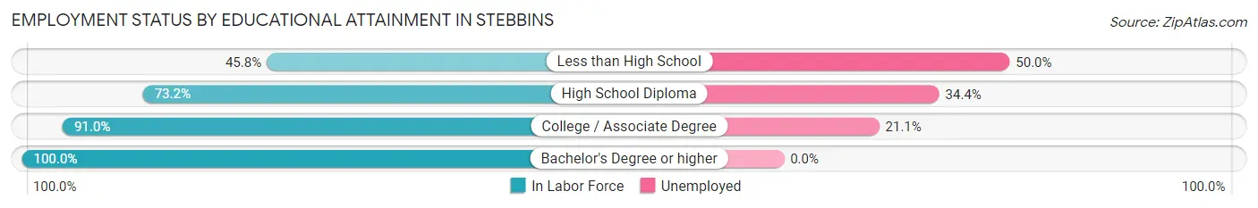 Employment Status by Educational Attainment in Stebbins