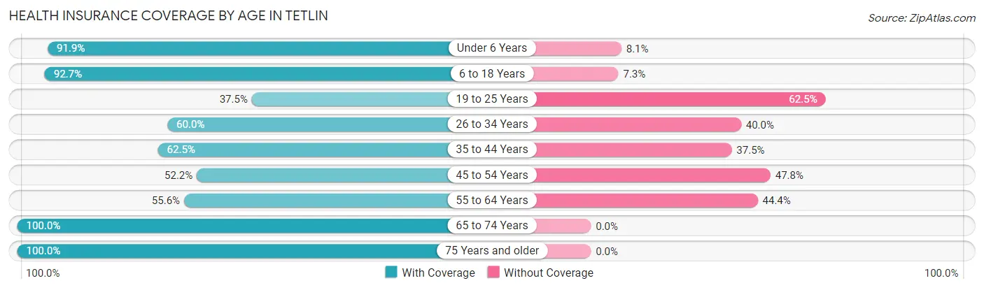 Health Insurance Coverage by Age in Tetlin