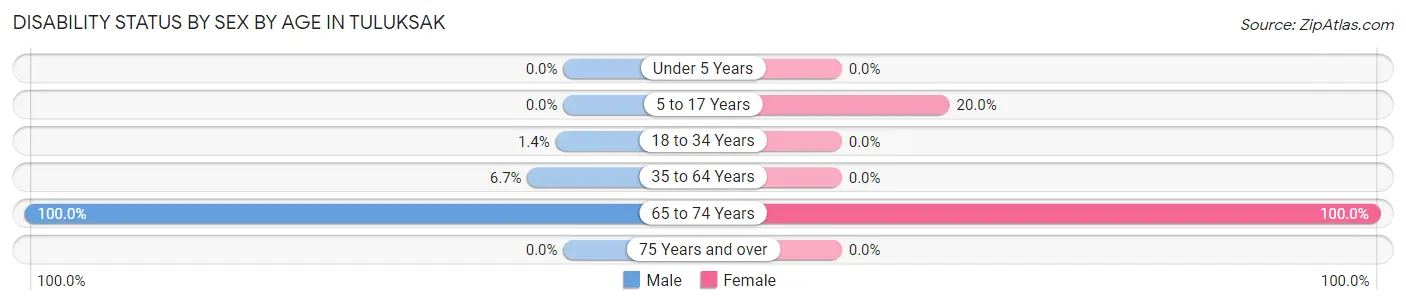 Disability Status by Sex by Age in Tuluksak