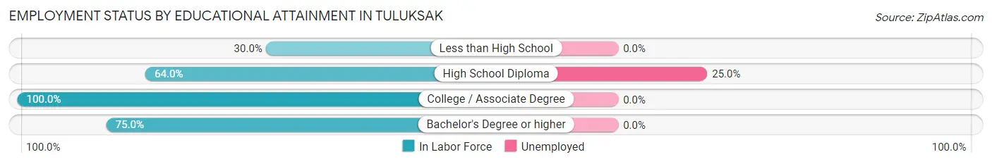 Employment Status by Educational Attainment in Tuluksak
