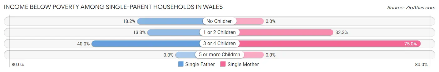 Income Below Poverty Among Single-Parent Households in Wales